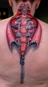 graphic scoliosis tattoo